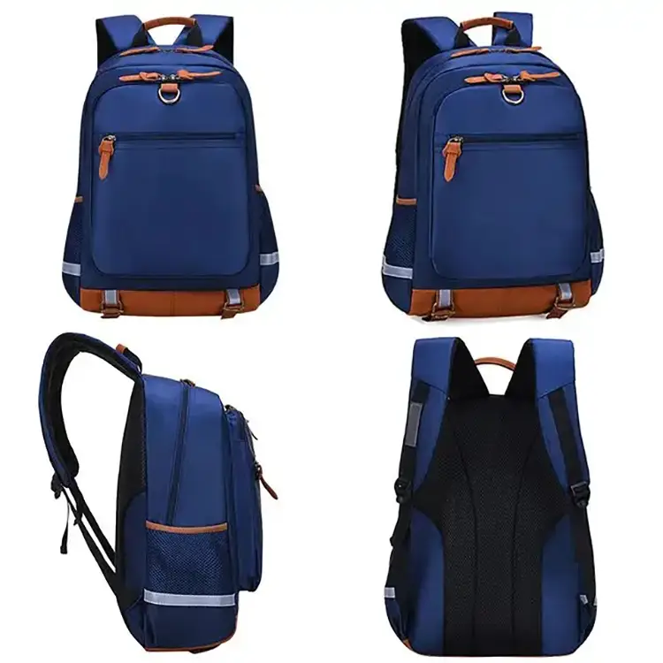 Faux leather accents and navy blue body – BEARKY SZ02 backpack